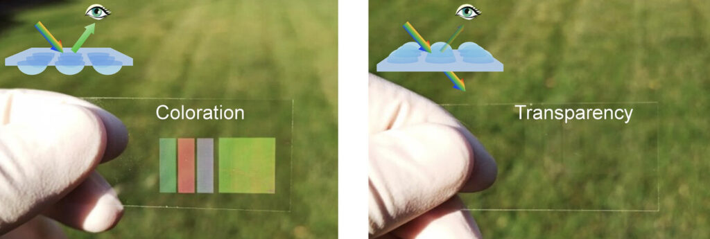 Imagen del experimento en el que se ve la diferencia entre la tinta y la tinta transparente